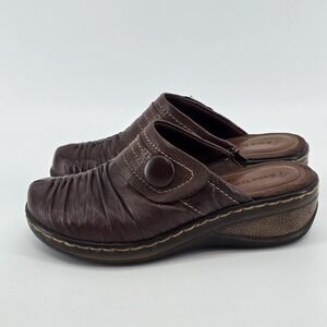 Bare Traps Poetta Clogs Womens 7 M Brown Leather Slip On Shoes slides